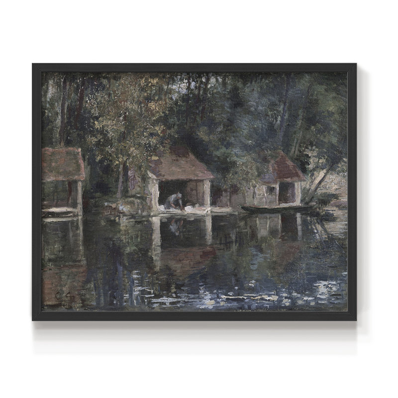 Paysages rétro-CCLII - reproduction encadrée, H 11 po x l 14 po, Noir