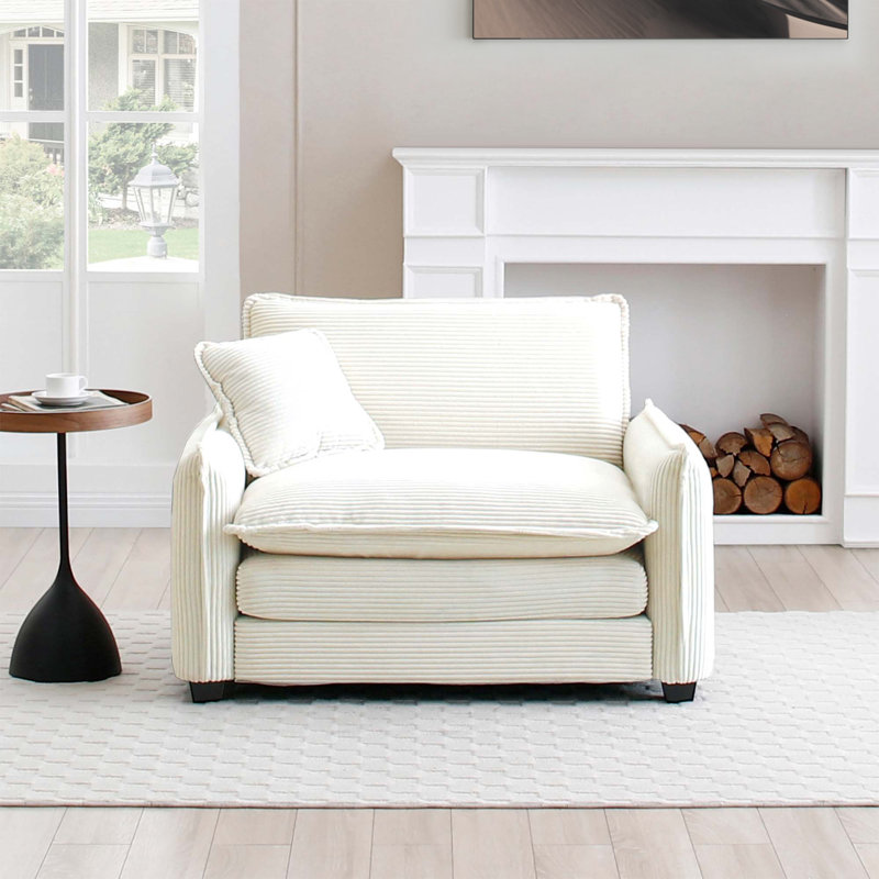 Comfortable Single Deep Seat Sofa With One Pillow, Suitable For Living Room And Bedroom, Club Multiple Occasions