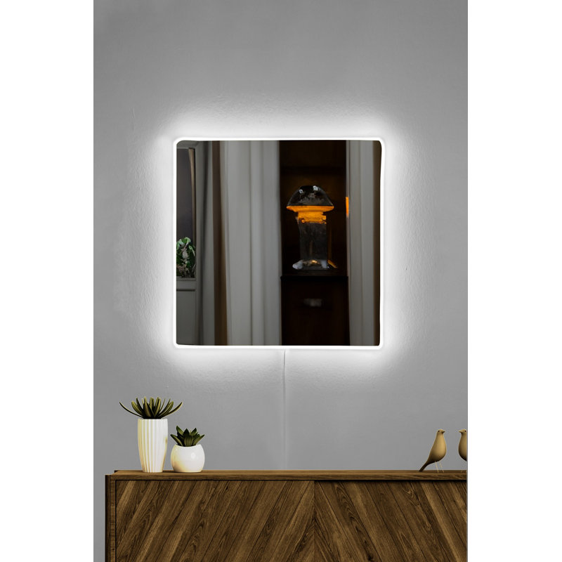 Miroir avec éclairage DEL, Blanc