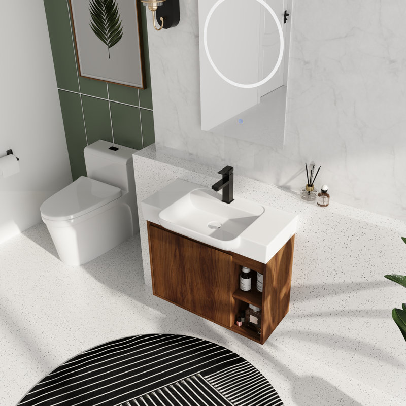 Meuble-lavabo simple 28 po avec comptoir en céramique