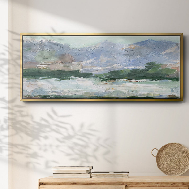Pastel Mountain View II- Framed Canvas
