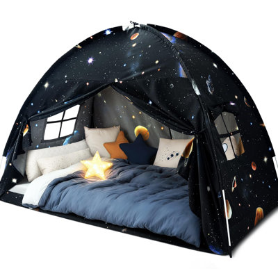 Tente à baldaquin pour lit simple, auvent intérieur, espace d'intimité, maisonnette occultant, lit superposé, taille simple (tente galaxie) pour l'anniversaire d'une fille, cadeau de maison