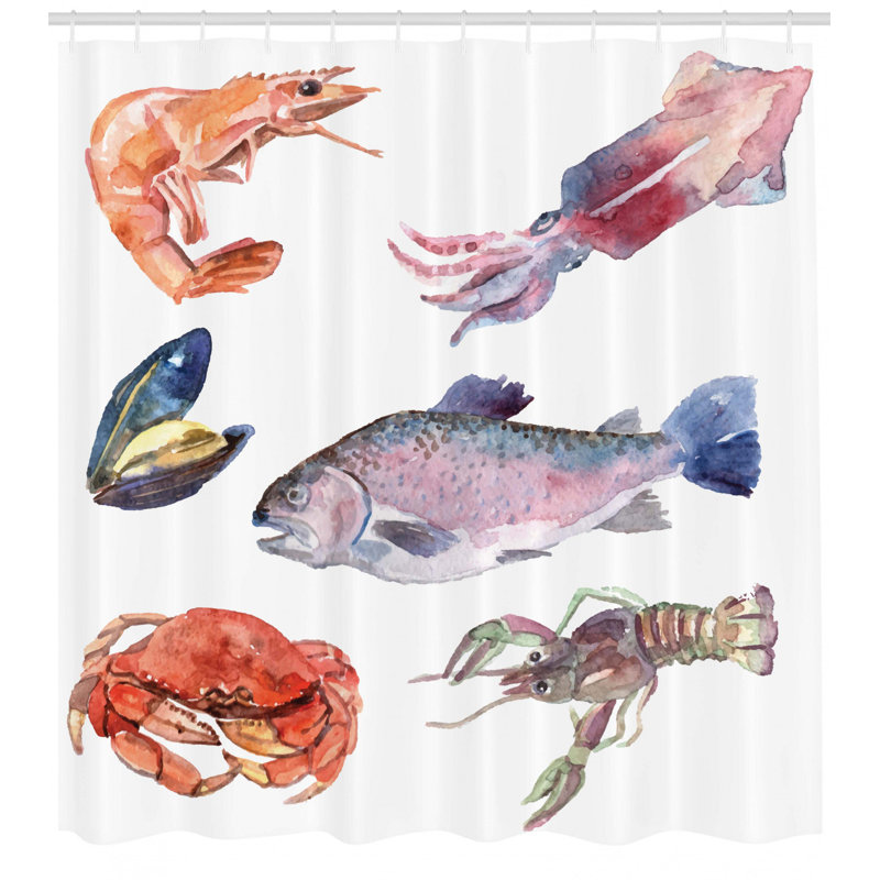Shower Curtain with Hooks Included, 84" H x 69" W