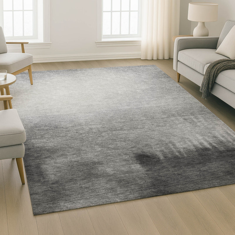 Premium Machine Washable Mayfield AMF2420 Ombre Rug, Gray, 3' x 5'