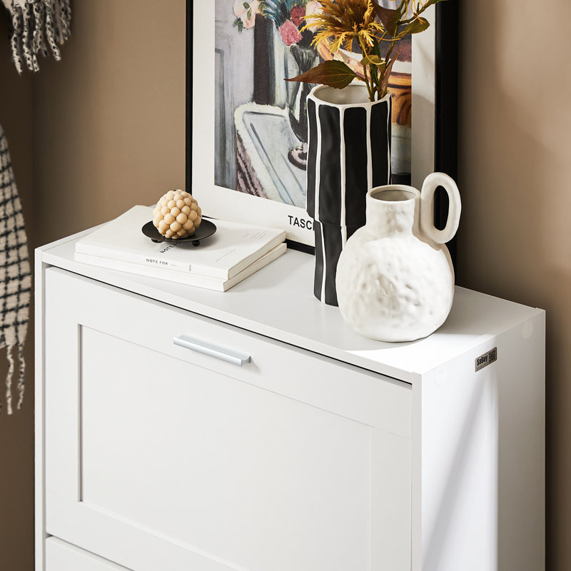 Kirksville 8 Pair Flip Down Shoe Storage, White