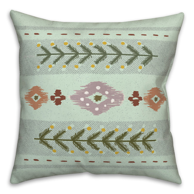 Housse et insert de coussin extérieur à motif 7, 18 po x 18 po, Bleu sarcelle