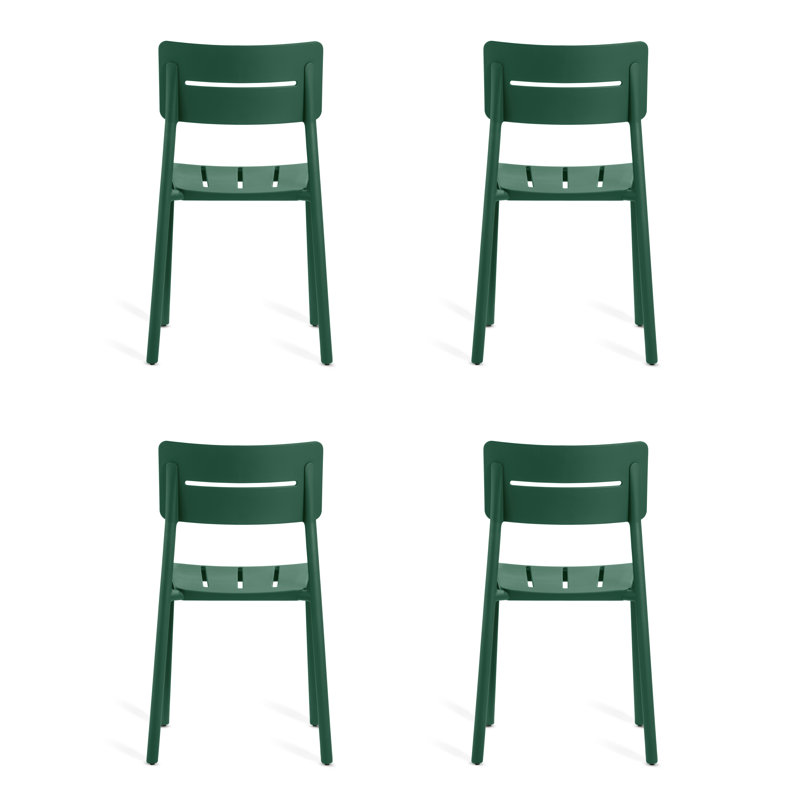 Chaise empilable d'extérieur et d'intérieur Outo, Vert foncé