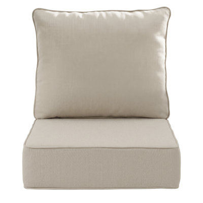 Coussin de chaise de patio extérieur 61 x 61 x 16 cm, coussin de rechange en oléfine résistant aux intempéries, housse amovible