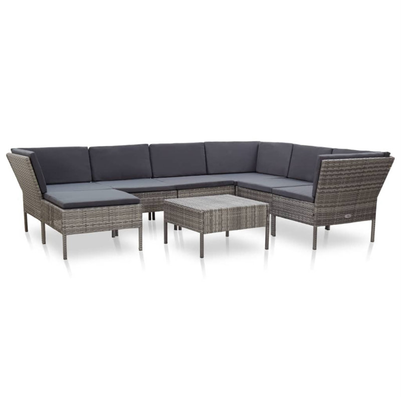 6 Piece Lounge Chair with Cushions, Gray, Gray