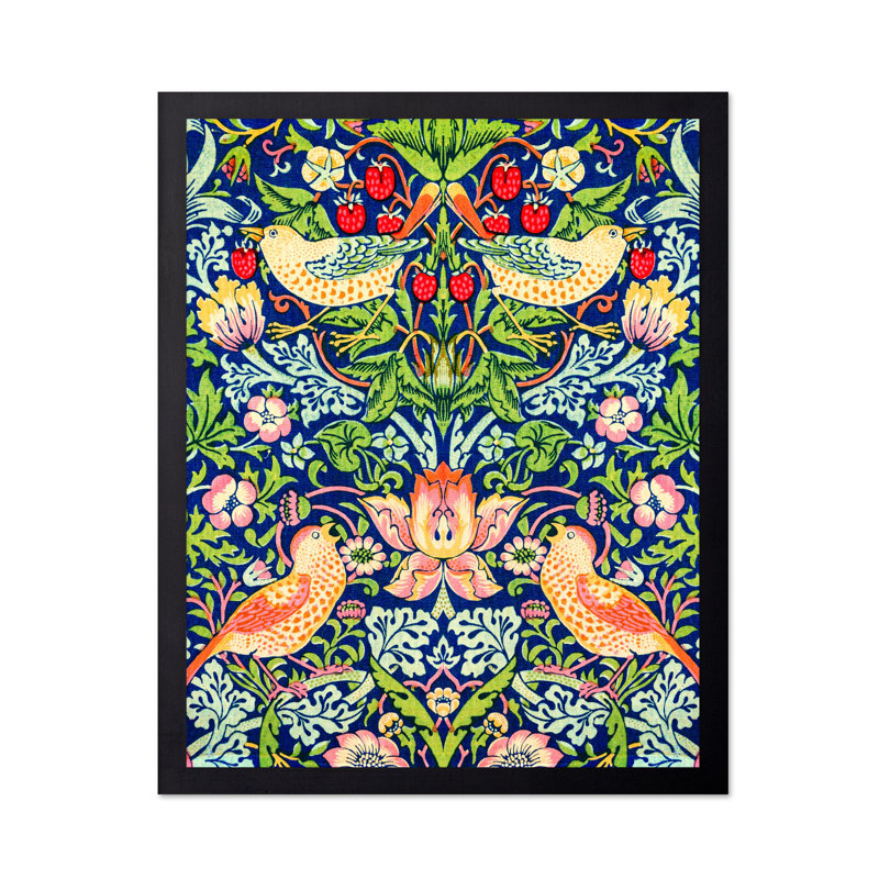 William Morris - Voleur de fraises n ° 9, Cadre noir, Affiche, H 16 po x l 20 po
