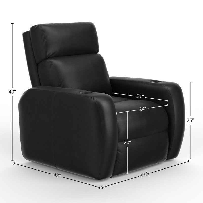 Leather Recliner, Maxima Black