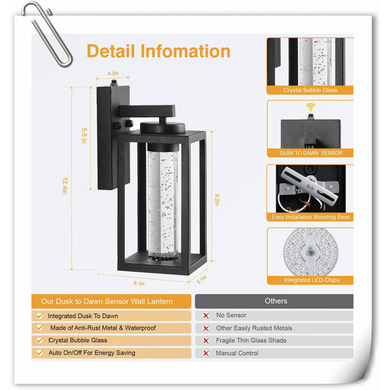 LED Wall Light, Black