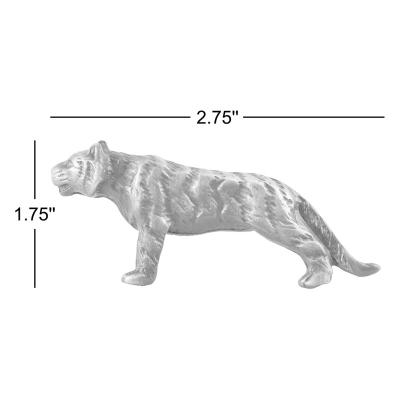 Poignée tigre surdimensionnée de 2 3/4 po de longueur, Argent