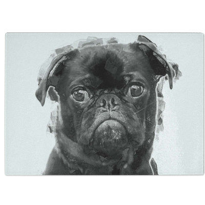 Tempered Glass Pug Dog Chopping Board