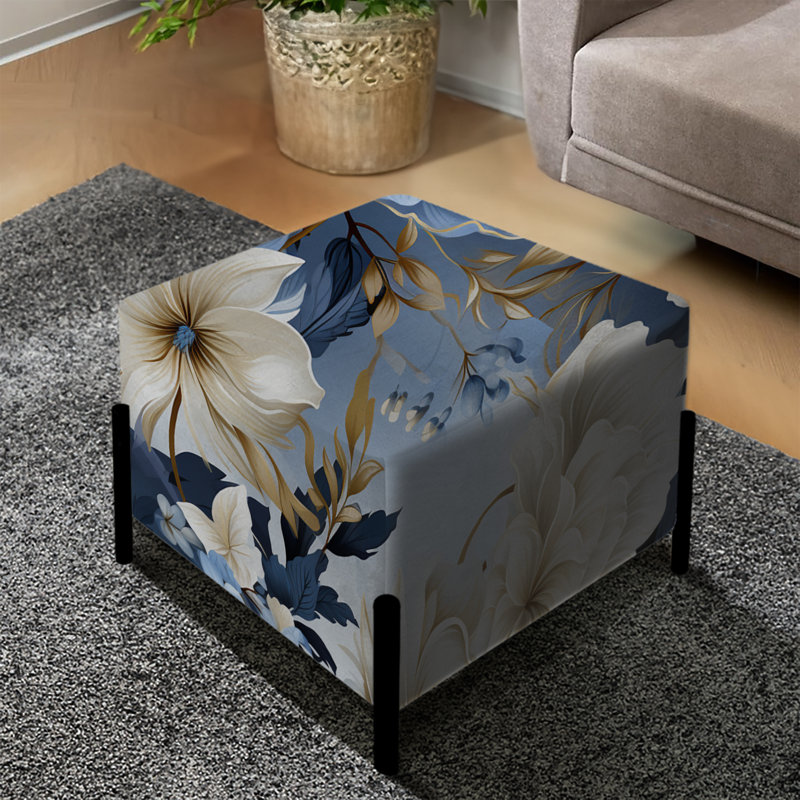 Misty Whispers Moody Patterns - Repose-pieds carré floral