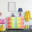 6 Drawers Dresser with Steel Frame, Wood Top, Fabric Bins - Stars-742306090