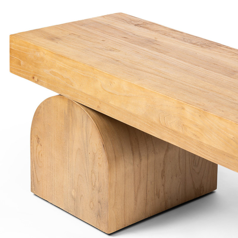 Francois 60" Solid Wood Bench, Reclaimed Natural Elm