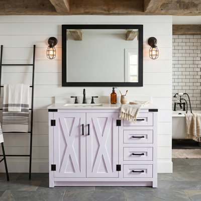 Jahnel 36'' Single Bathroom Vanity with Marble Top