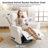 Oversized Recliner Chair, 26" Extra Wide 360° Swivel Rocker Recliner with Adjustable Headrest, Chenille Glider Rocking Nursery Chair with Overstuffed Armrest, Lumbar Support，White-1720132507