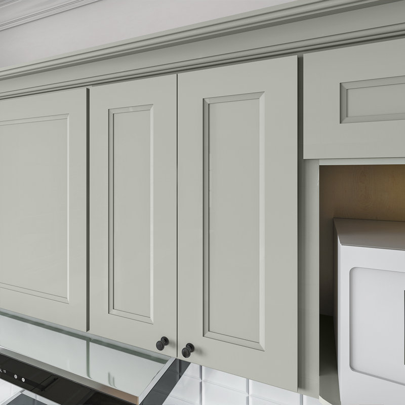 Armoire de cuisine en bois massif prête à assembler, H 30 po x l 24 po x P 12 po, Double shaker Laguna Grey