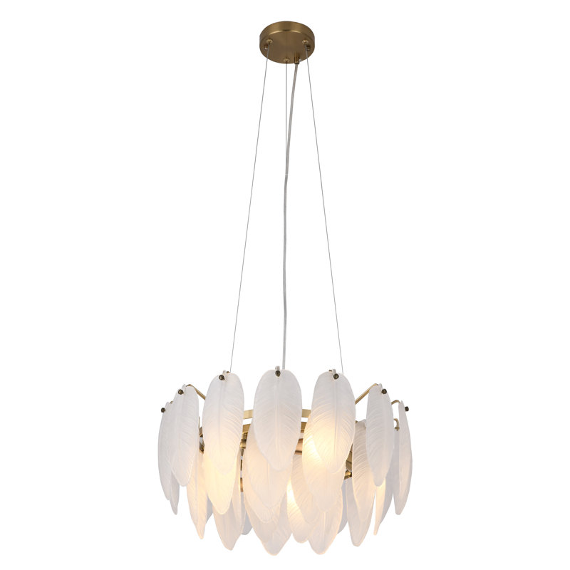 Lustre rond transitionnel en verre 11 lumières