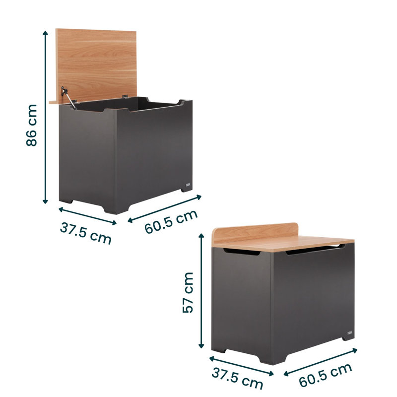 Tutti Bambini Rio Toy Box, Slate Grey/Oak
