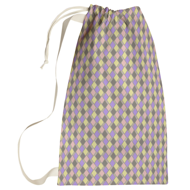 Leffel Fabric Laundry Bag with Handles, Large (76.5" H x 29.5" W x 1.5" D), Brown Pastel