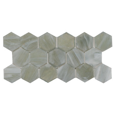 Carreau de mosaïque hexagonal en verre 2 po x 2 po Tieman