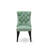 7 Pieces Dining Set Contains a Rectangle Kitchen Table and 6 Willow Green Polyester Fabric Modern Chairs, Sand Blasting Black-1449195207