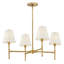 Lustre à un étage à 4 lumières avec abat-jours en lin Beale-590396339