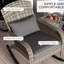 Chaise berçante d'extérieur en osier Adirondack avec dossier haut, coussin de siège et coussin de jardin, véranda, balcon, gris