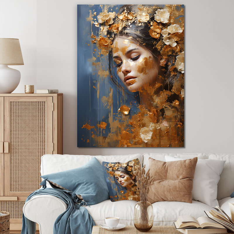 «Hindu Woman», Bhagavad Gita, sagesse - impression, Toile tendue, H 32 po x l 24 po x P 1 po