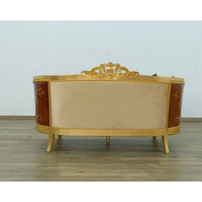Luxor Sofa, 44.5" H x 105" W x 37.5" D, Gold