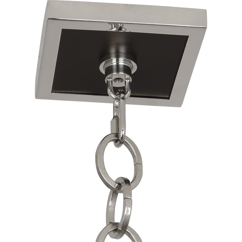 Lustre géométrique unique à 3 lumières Ranger, Peinture noir brillant / accents en nickel poli