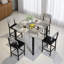 Ensemble de table de salle à manger pour 4, table à hauteur de comptoir et 4 tabourets de bar, ensemble de salle à manger de cuisine moderne, avec chaises rembourrées, blanc, gris-1321621390-1321621387-1321621385