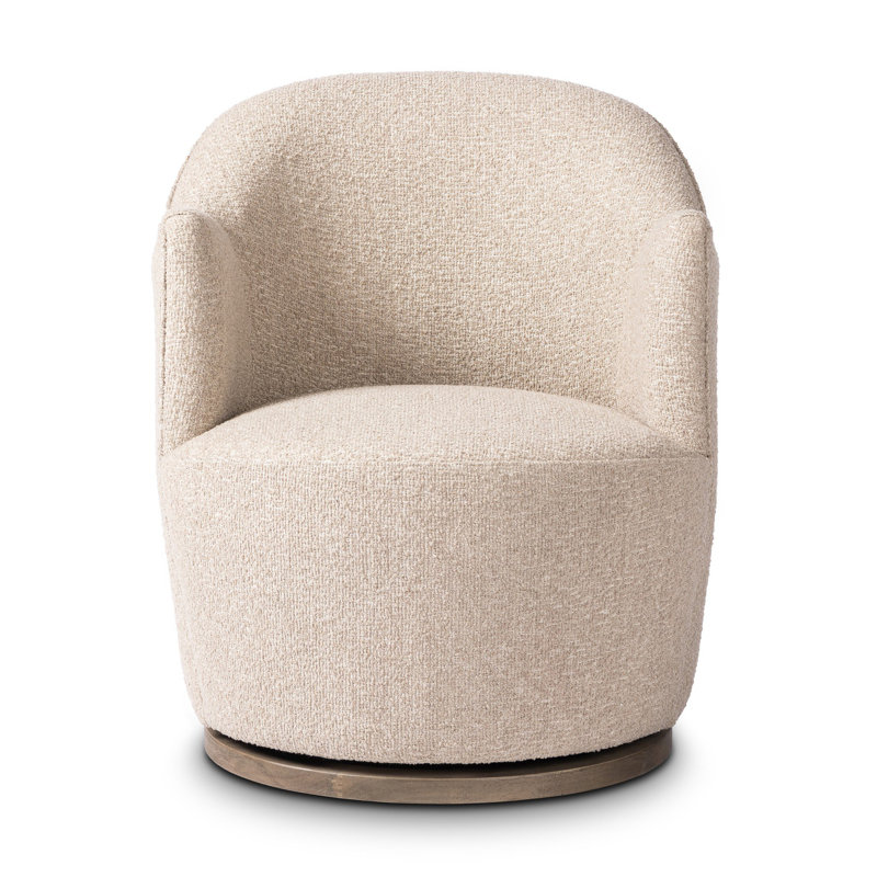 Corson Swivel Accent Chair, Mortensen Linen Textured Weave