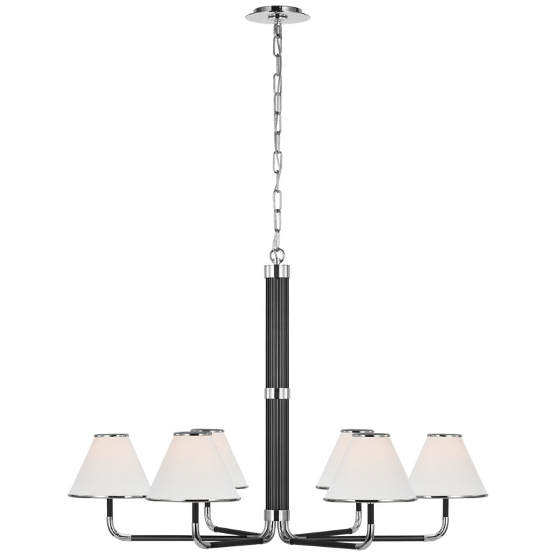 Rigby 6 - Light Chandelier, Polished Nickel/Ebony