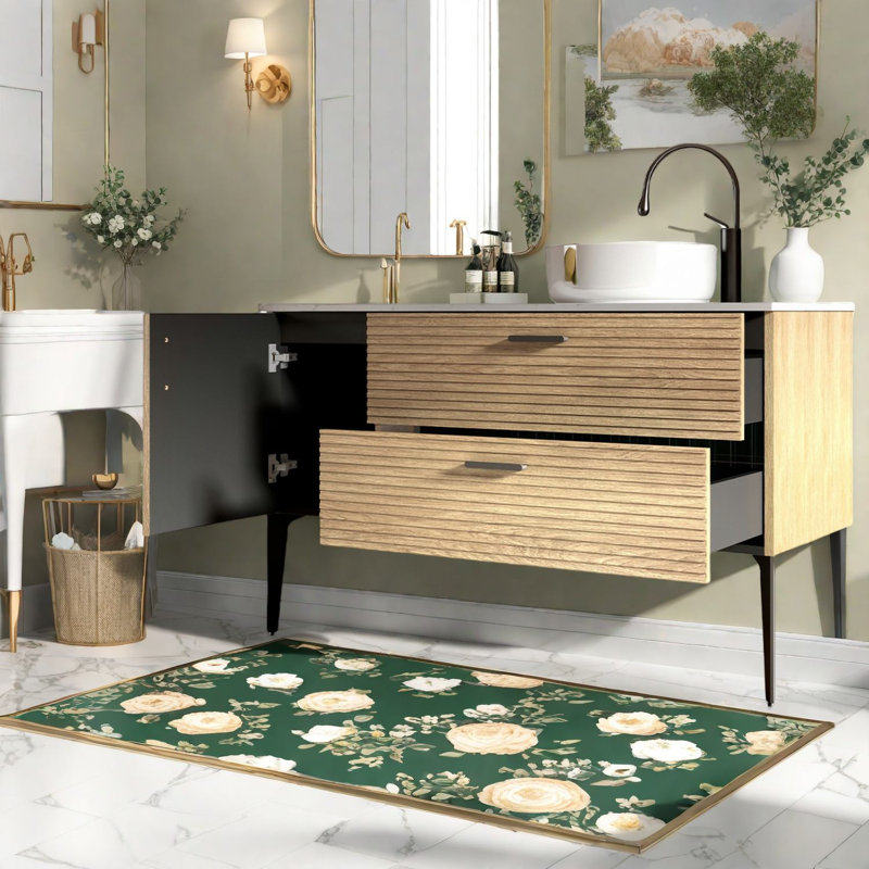 Meuble-lavabo et lavabo modernes en chêne, conception spacieuse pour la salle de bain