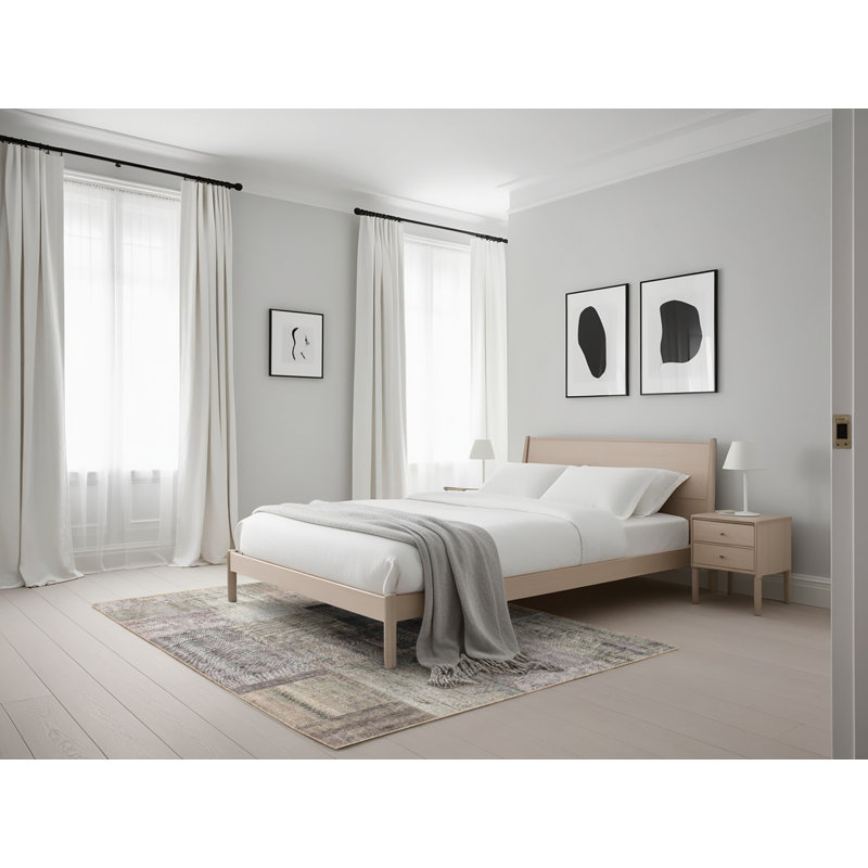 Tapis gris/brun zone contemporaine, Rectangle 5 pi x 7 pi