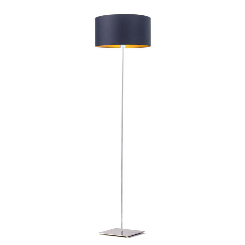Eadey 156cm Traditional Floor Lamp, Dark Grey, Silver