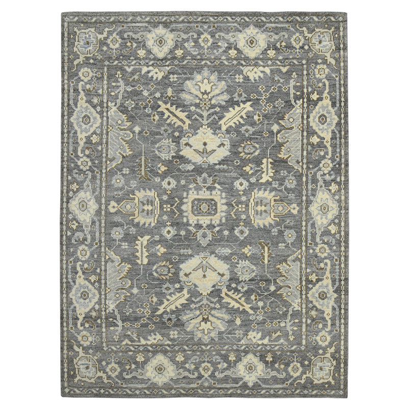 Tapis brun / beige en laine noué à la main Divine Pollie, Rectangle 2 pi x 3 pi