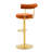 Modern Velvet Upholstered Swivel Adjustable Bar Stools with Gold Chrome Base-129021709