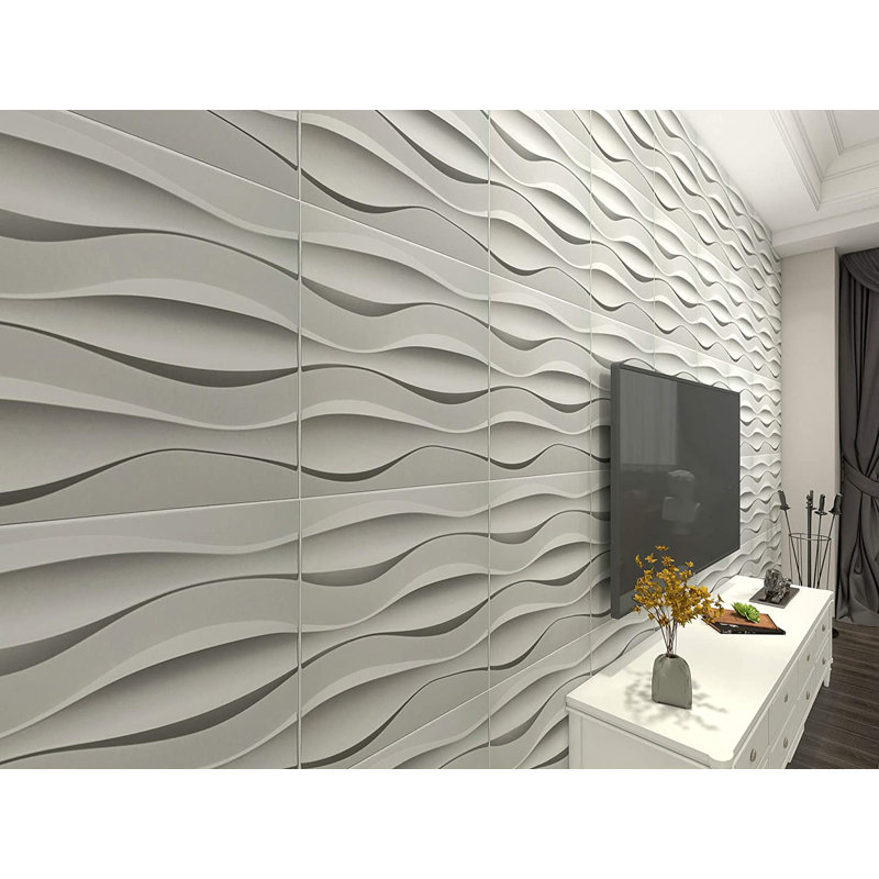 Panneaux muraux en vinyle blanc 19,7 po x 19,7 po Minshall