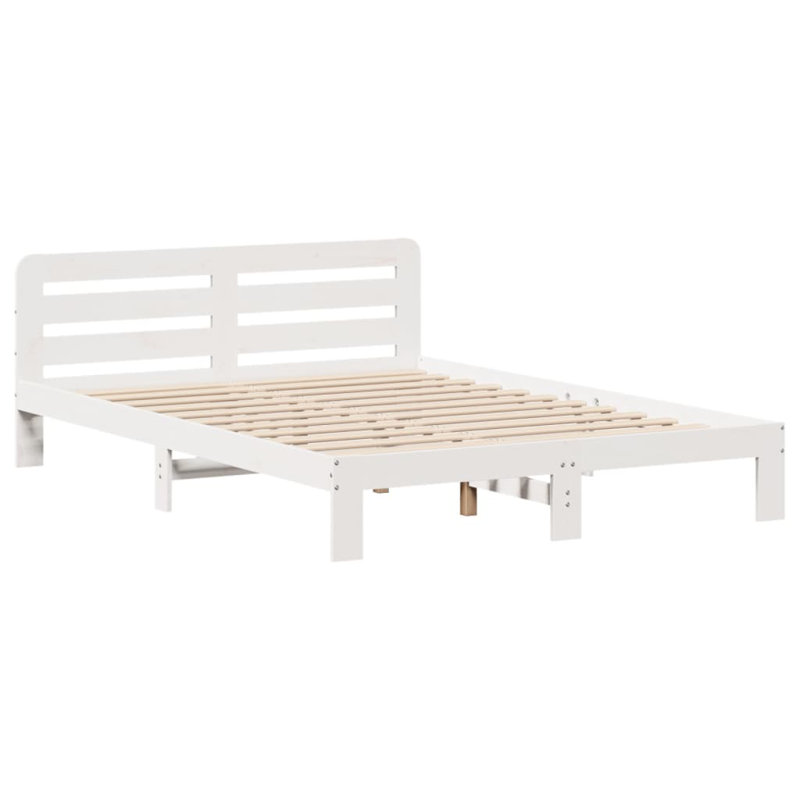 Solid Wood Bed Frame, Double (4'6), White
