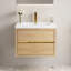 Meuble-lavabo de salle de bain de 30 po avec lavabo. Beauté en chêne naturel. Rangement en forme de U. Comptoir en résine haute pierre. Tiroir à fermeture silencieuse. Formulaire d'installation simple. 24V15-30Non pour le charisme. Valeur.