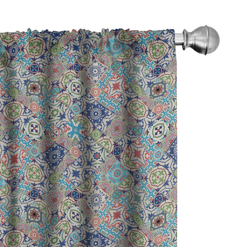 Patchwork Semi-Sheer Rod Pocket Curtain Panels, 28" x 63"