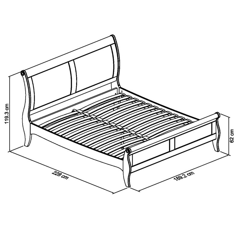 Aaden Solid Wood Bed, Super King (6')