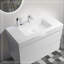 Grand meuble-lavabo flottant mural avec lavabo une pièce sans drain ni robinet