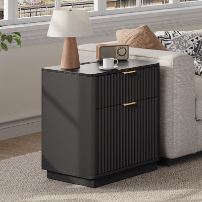 Valerica Fluted Nightstands with Charging Station