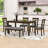 6-Piece Wood Dining Set with Rectangular Table, Bench and 4 Upholstered Chairs